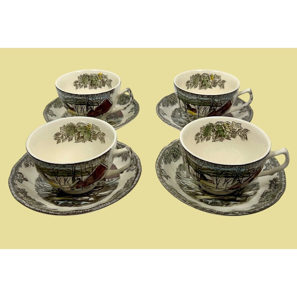 Johnson Brothers FRIENDLY VILLAGE Cup and Saucer Set (s) Lot of 4